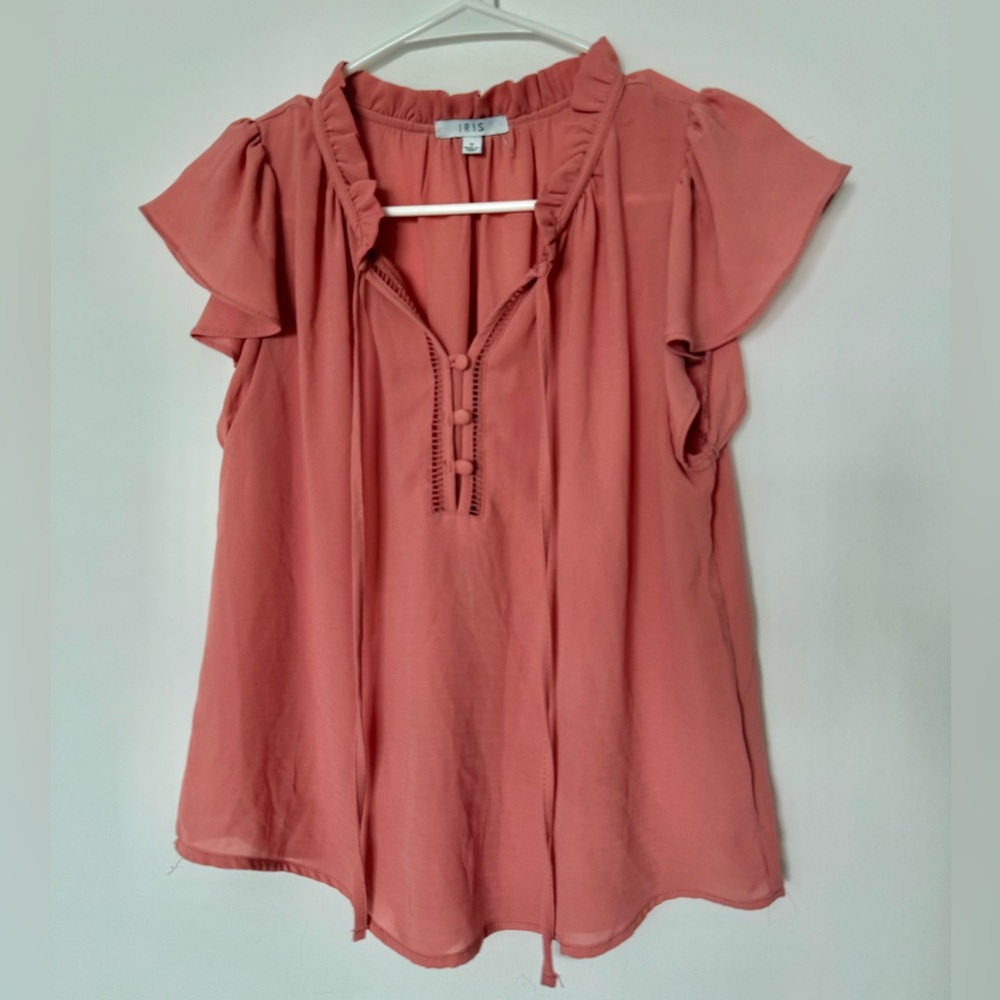 Women's Pink Ruffle Top